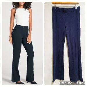 BETABRAND classic dress pants yoga pants bootcut Women's Navy Pants 8 long